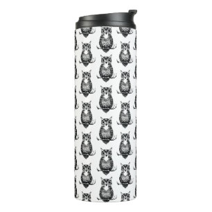 Bouteilles Isothermes Motif simple de Chouette noire et blanche