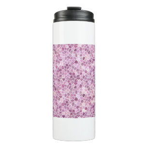 Bouteilles Isothermes Motif Terrazzo Patchwork Pavé Rose Pâle