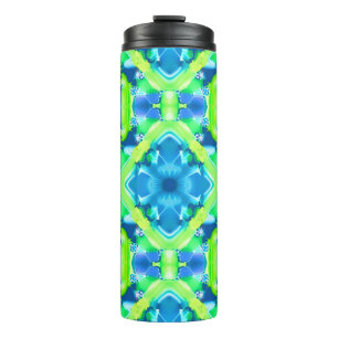 Bouteilles Isothermes Motif Tie-Dye Bleu Cobalt et Vert Citron