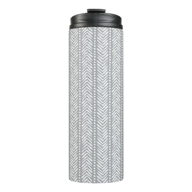 Bouteilles Isothermes Motif tiré par la main gris de Chevron (Devant)