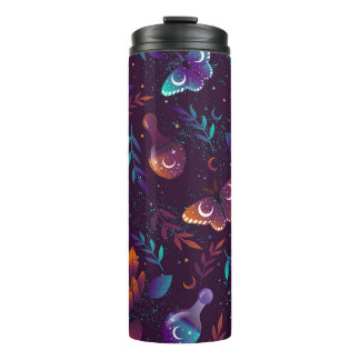 Bouteilles Isothermes Motif transparent avec papillon spatial, cristaux,