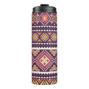 Bouteilles Isothermes Motif tribal rayé, géométrique sans couture.