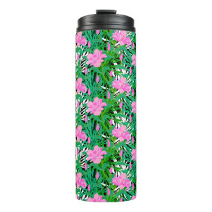 Bouteilles Isothermes Motif tropical avec des fleurs de jungle
