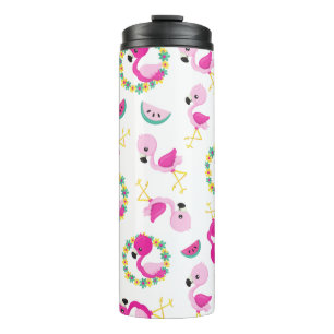Bouteilles Isothermes Motif tropical, Flamants roses, pastèques, Fleurs
