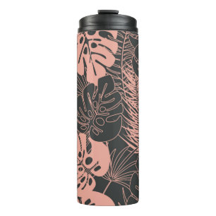 Bouteilles Isothermes Motif tropical transparent en été avec monstera pa