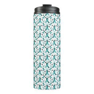 Bouteilles Isothermes Motif turquoise de sensibilisation au ruban