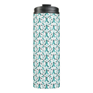 Bouteilles Isothermes Motif turquoise de sensibilisation au ruban