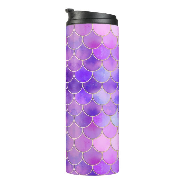 Bouteilles Isothermes Motif Ultra Violet & Gold Mermaid (Tourné sur la droite)