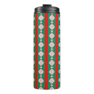 Bouteilles Isothermes Motif vert et rose Abstrait avec diamants