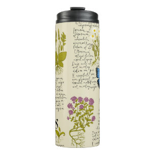 Bouteilles Isothermes motif vintage transparent avec texte manuscrit Lor