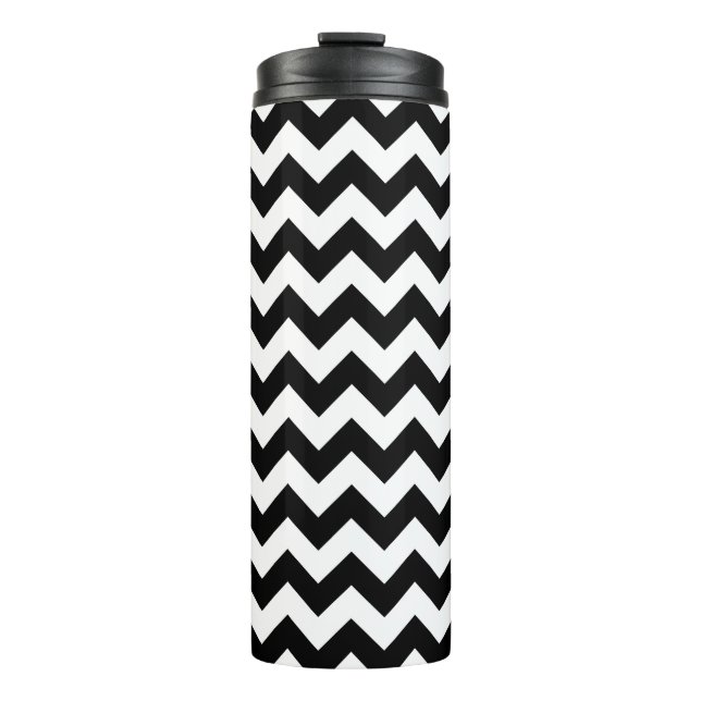 Bouteilles Isothermes Motif Zigzag noir et blanc, Motif Chevron (Devant)