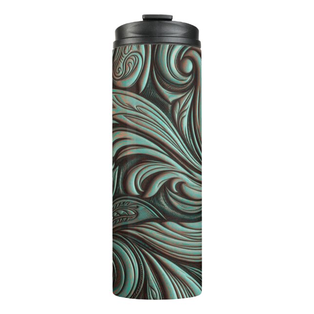 Bouteilles Isothermes Motifs occidentaux à outils Turquoise et Chocolat (Devant)