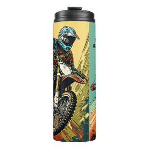 Bouteilles Isothermes Motocross de nom et de texte personnalisés