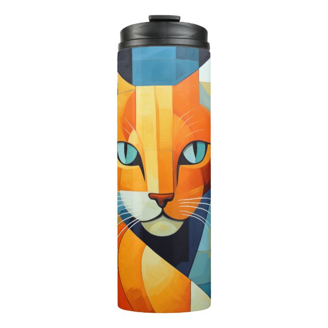 Bouteilles Isothermes Moustaches Abstraites : Chat Orange (Devant)
