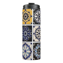 Bouteilles Isothermes Mug - Moroccan Zellige Mosaic Navy Mustard Tile