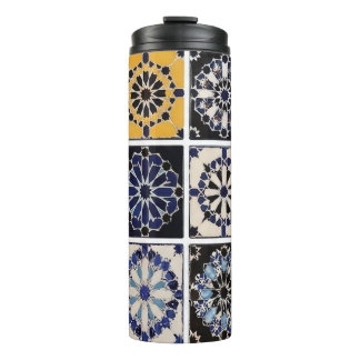 Bouteilles Isothermes Mug - Moroccan Zellige Mosaic Navy Mustard Tile