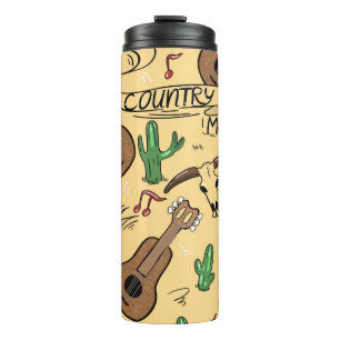 Bouteilles Isothermes Musique country Guitare Cactus Motif