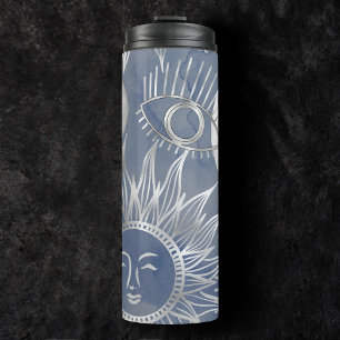 Bouteilles Isothermes Mystique solaire Dusty Blue Silver Moon Stars So