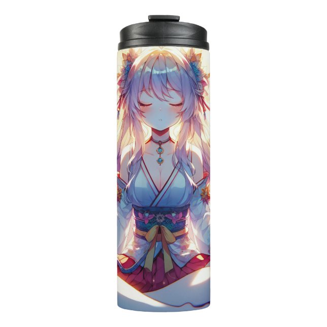 Bouteilles Isothermes Namaste Anime Girl Meditating (Devant)