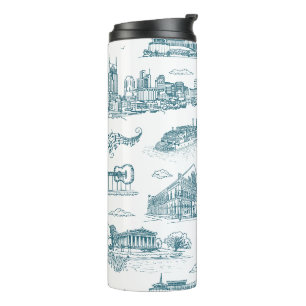 Bouteilles Isothermes Nashville Toile Crépuscule sur Blanc