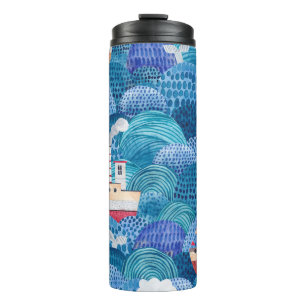 Bouteilles Isothermes Navires et phare : Aquarelle pour enfants