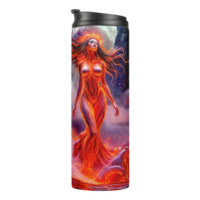 Bouteilles Isothermes "Né de l'enfer" - Portrait de femme volcanique (Tourné sur la droite)