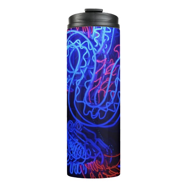 Bouteilles Isothermes Neon Blue Dragon Black Arrière - plan brillant (Devant)