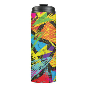 Bouteilles Isothermes Neon chaotique : Motif de graffiti Abstrait.