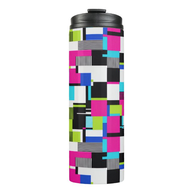 Bouteilles Isothermes Neon Glitch Geometric Insulated Tumbler (Devant)