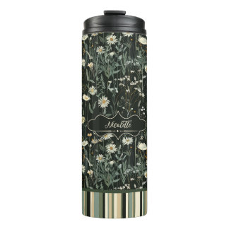 Bouteilles Isothermes Nicolette Dark Daisy Floral Strié