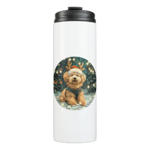 Bouteilles Isothermes Noël Cavapoo Reindeer Chien Santa Hat Cute Holi