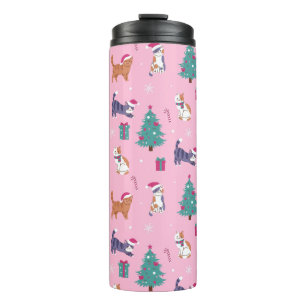 Bouteilles Isothermes Noël Chats et arbres Motif de vacances