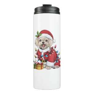 Bouteilles Isothermes Noël de l'éclairage de Noël de Chien Maltais Père 