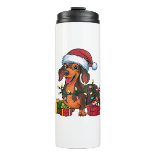 Bouteilles Isothermes Noël Éclairage de Noël Chapeau Dachshund Chien Noë