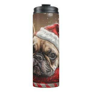 Bouteilles Isothermes Noël Festif Bouledogue Français