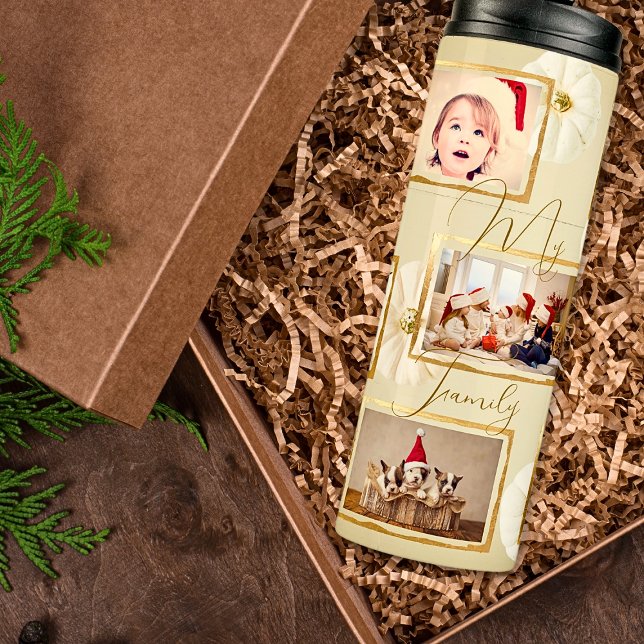 Bouteilles Isothermes Noel minimaliste 7 Modèle photo Beige Or (Créateur téléchargé)