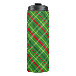BOUTEILLES ISOTHERMES NOËL ROUGE ET VERT MOTIF PLAID