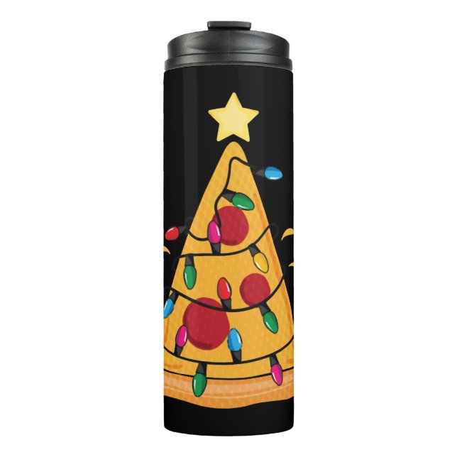 Bouteilles Isothermes Noël TShirt pour enfants garçons Pizza Xmas Tree (Devant)