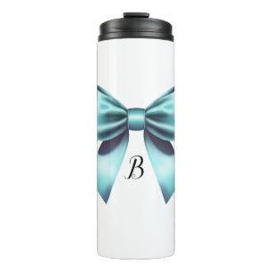 Bouteilles Isothermes Nœud Bleu Turquoise Élégant Mariage Réception de M