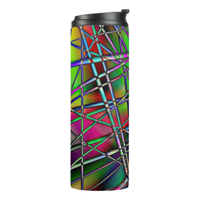 Bouteilles Isothermes Noir Abstrait coloré (Tourné sur la gauche)