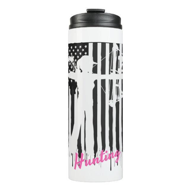 Bouteilles Isothermes Noir/blanc américains fiers de chasseuse (Devant)