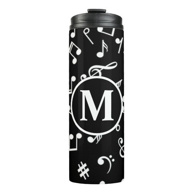 Bouteilles Isothermes Noir et blanc Monogram Music Note (Devant)