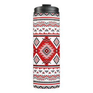 Bouteilles Isothermes Noir noir rouge, motifs ukrainiens.