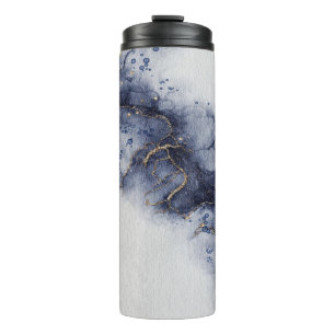 Bouteilles Isothermes Noix d'encre bleu foncé et or