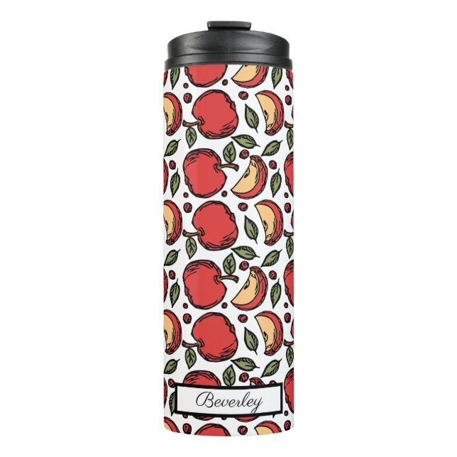 Bouteilles Isothermes Nom Customisé du Motif Red Apple moderne (Devant)
