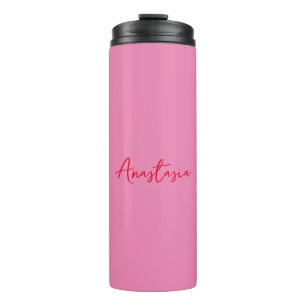 Bouteilles Isothermes Nom de calligraphie professionnelle rose personnal