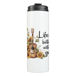 Bouteilles Isothermes Nom de la Personnaliser Guitare avec tournesol
