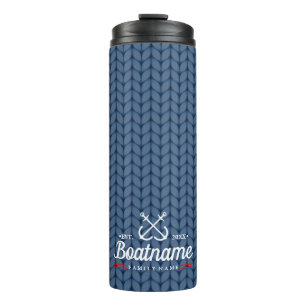 Bouteilles Isothermes Nom du bateau nautique Laine bleue personnalisée