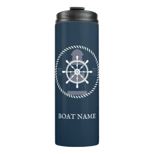 Bouteilles Isothermes Nom du bateau nautique Personnalisé Marine Bleu
