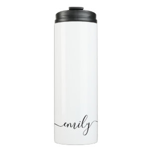 Bouteilles Isothermes Nom du monogramme blanc noir moderne
